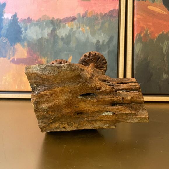 Vintage Handcarved Wooden Morel Mushroom Sculpture - Picture 5 of 8